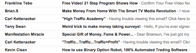 Spammy Subject Lines