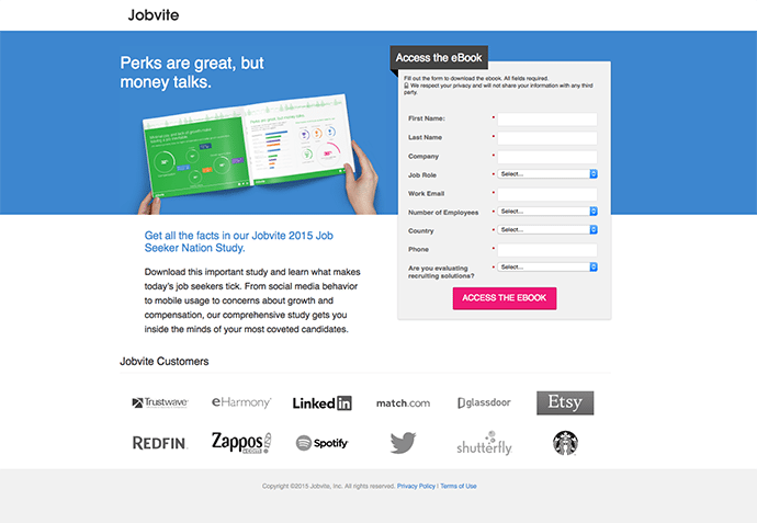 Jobvite's Targeted Landing Page