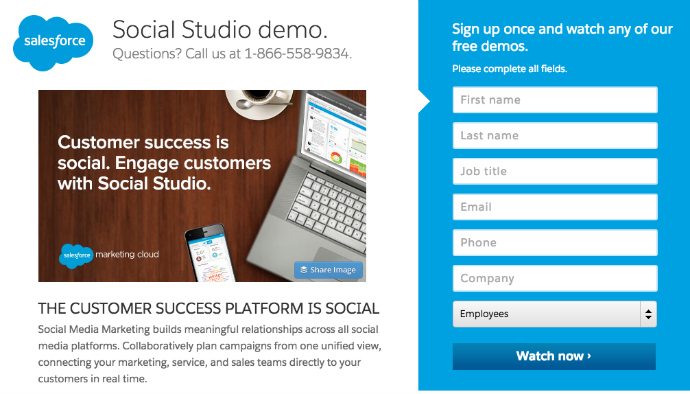 Salesforce landing page