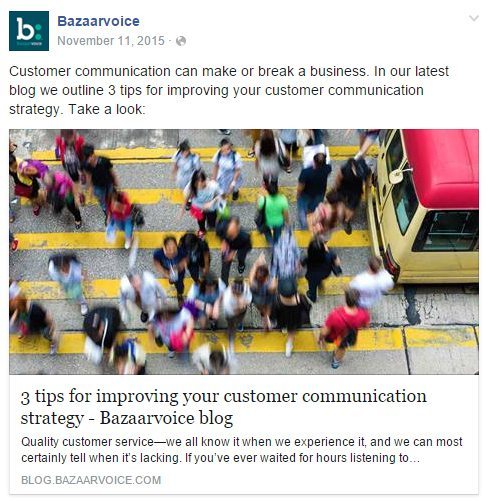 Bazaarvoice Facebook ad example