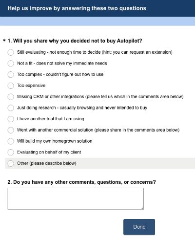 Autopilot survey