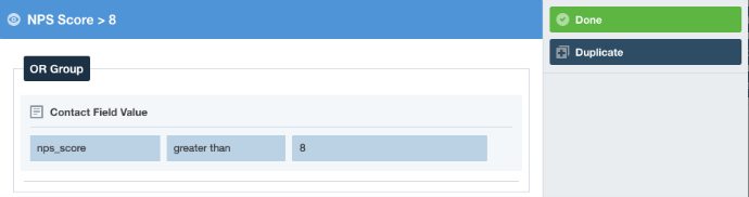 NPS survey smart segment