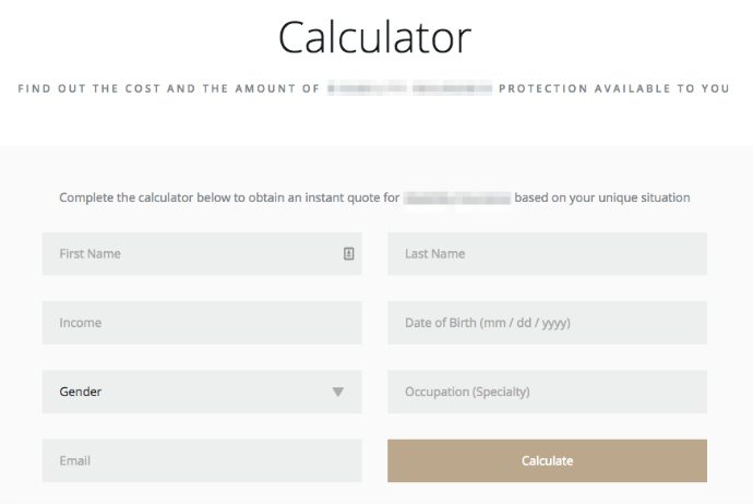 Instant quote calculator