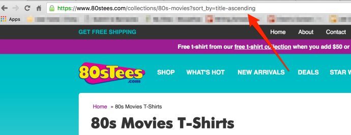 Separate URLs for the same page example