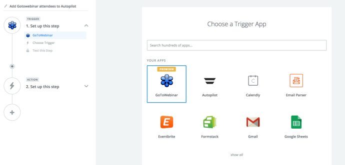 GoToWebinar Zap trigger