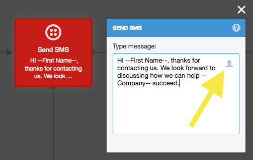 SMS marketing example