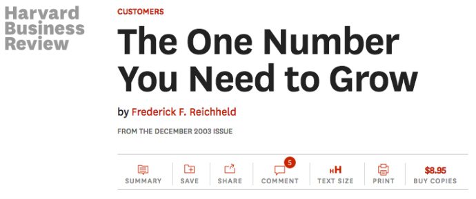 NPS is the one number you need to grow