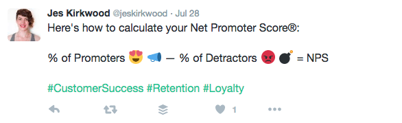 Net Promoter Score tweet