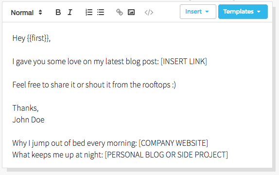 Email outreach template