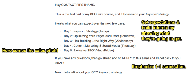 Text email example