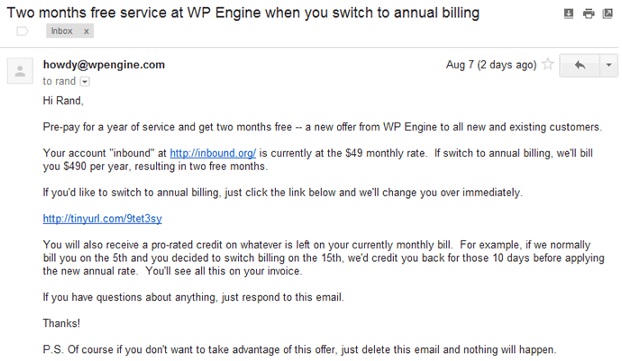 Two months free WPEngine
