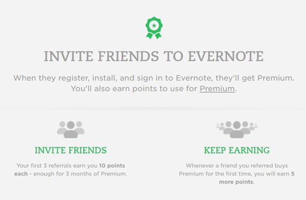 Evernote's referral program
