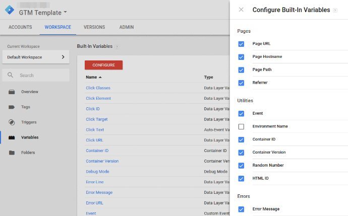 Google Tag Manager variables