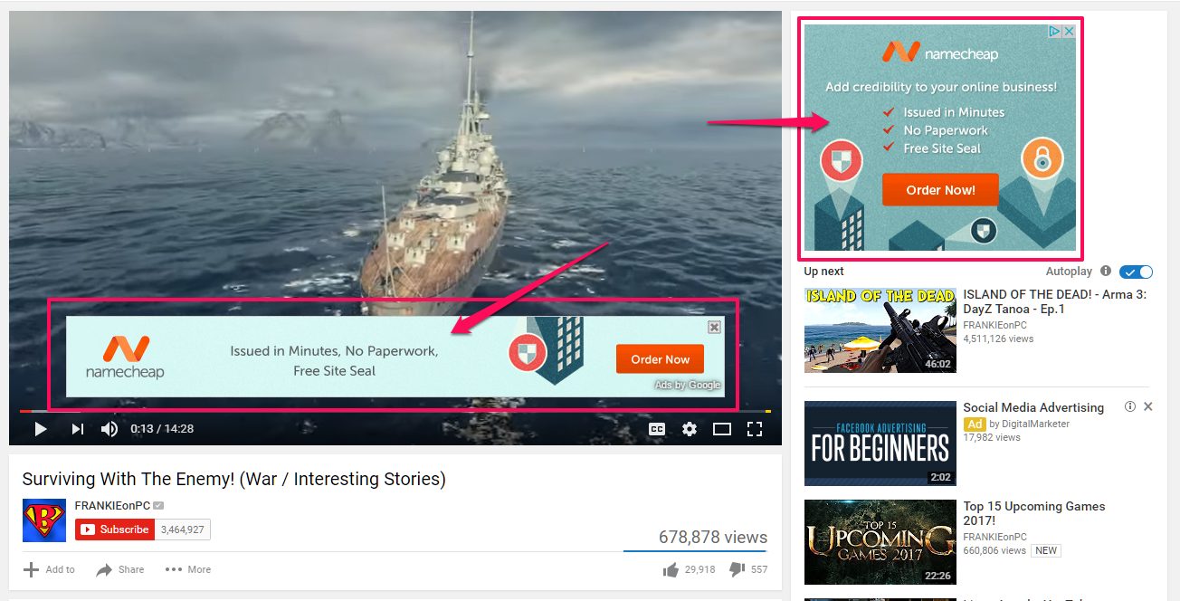 namecheap youtube ad