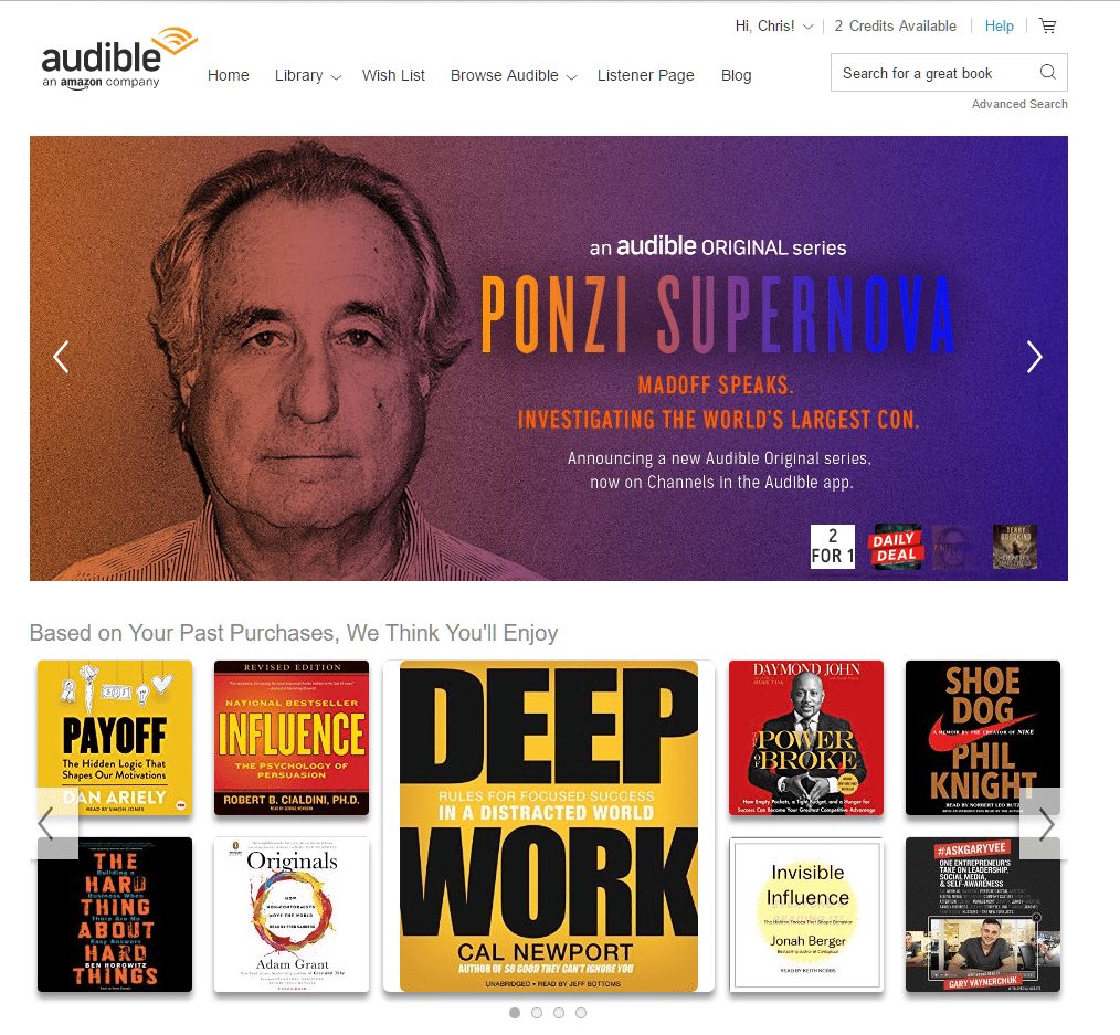 personalized marketing audible