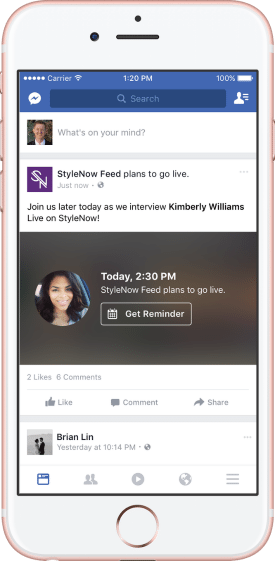 Facebook Live scheduled