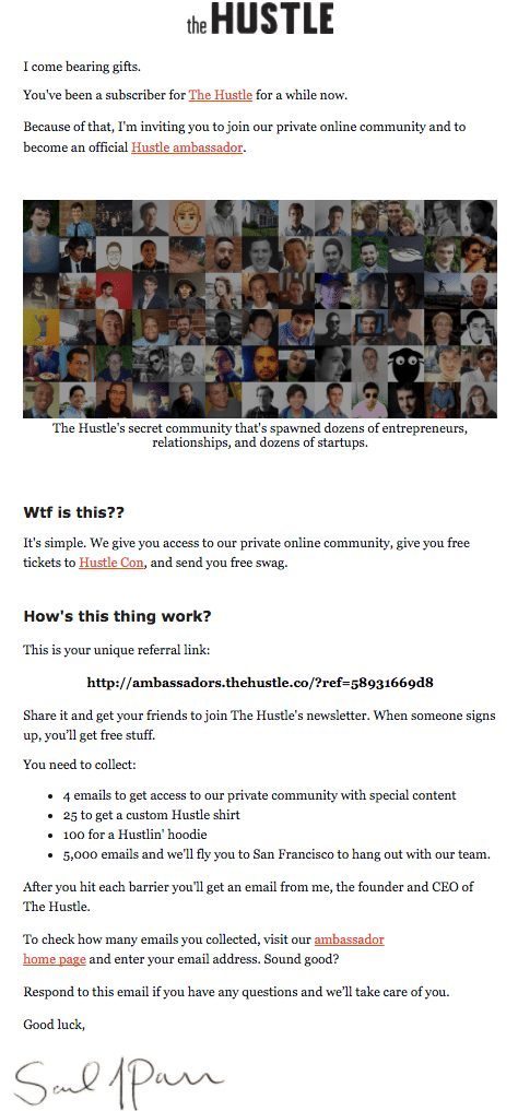 ambassador invitation email