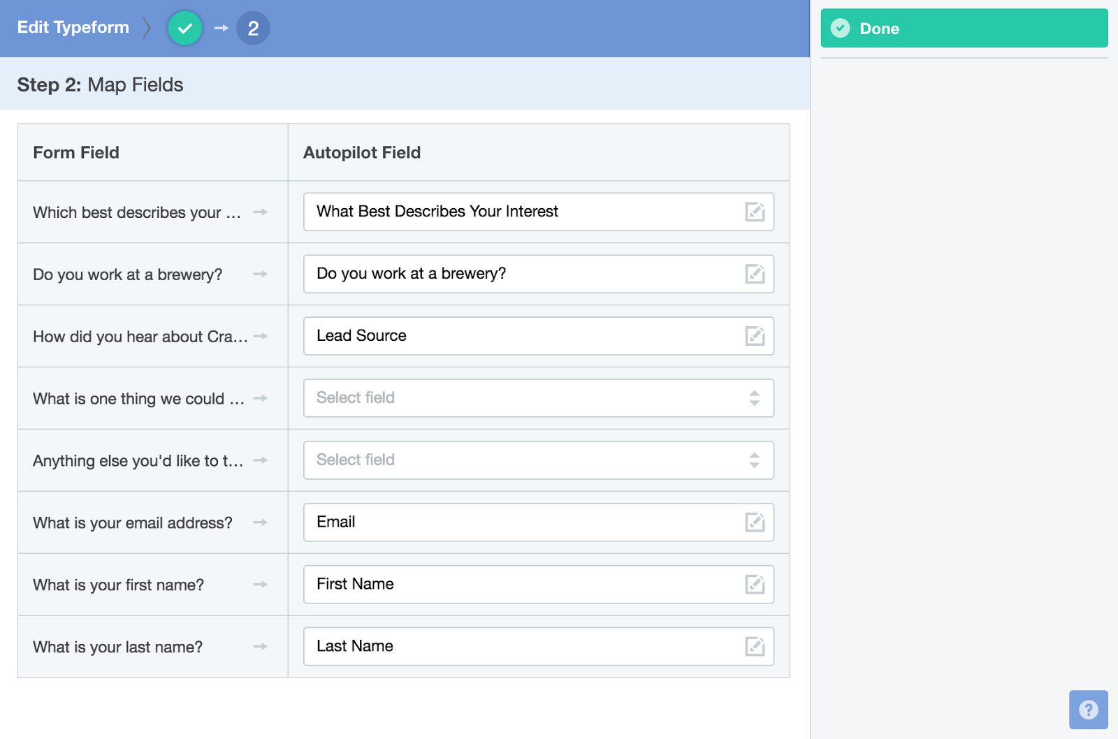 Autopilot fields