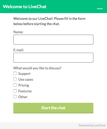 livechat popup